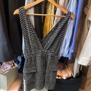 065.Zara Black and White Textured Dress
